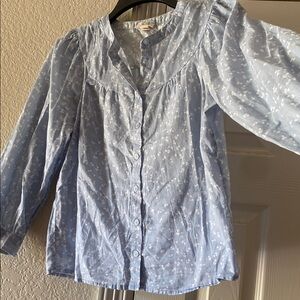 a.n.a Light Blue Floral Blouse